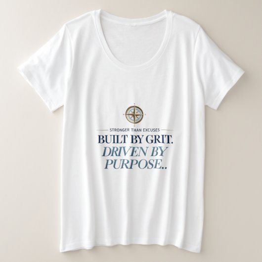 言い訳よりも強くサイズTシャツ プラスサイズTシャツ (デザイン正面)
