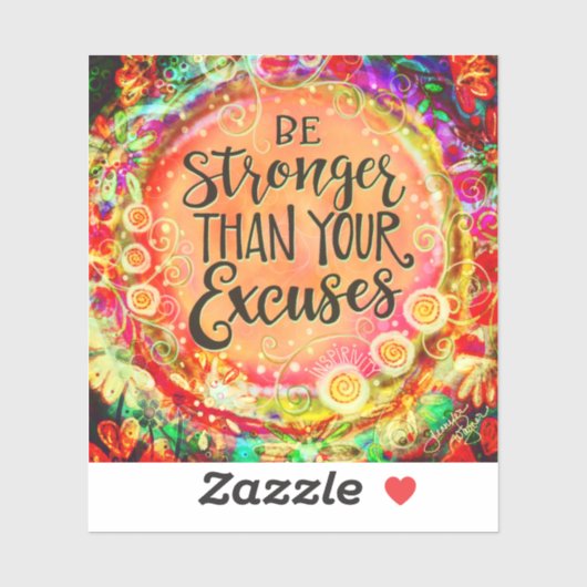 言い訳より強い勇気付けられる シール (シート)