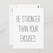 言い訳より強くしなさい。やる気を起こさせる引用文 ポストカード (正面/裏面)