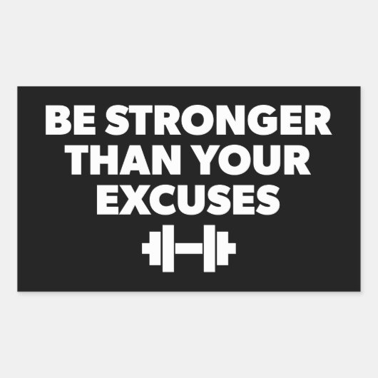 言い訳より強くなれ – トレーニング動機 長方形シール (正面)