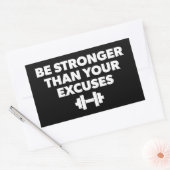 言い訳より強くなれ – トレーニング動機 長方形シール (封筒)