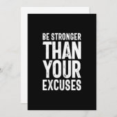 言い訳より強くなれ - モチベーションを高める名言 招待状 (正面/裏面)