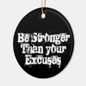 言い訳より強く セラミックオーナメント (左)