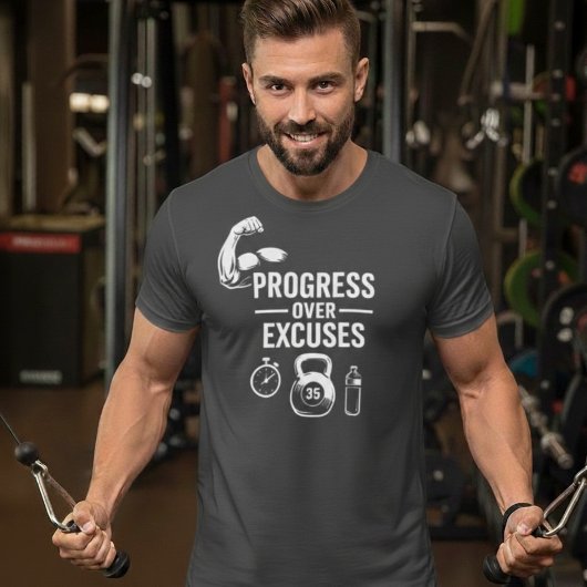 言い訳より進歩 – モチベーションTシャツ Tシャツ