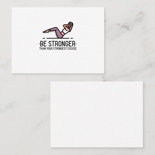 言い訳をする女性を特徴とする強いスポーツをしなさい。 名刺 (正面/裏面)