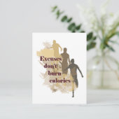 言い訳カロリー感動的フィットネス引用文 ポストカード (スタンド正面)
