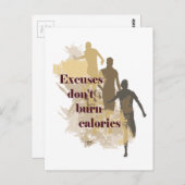 言い訳カロリー感動的フィットネス引用文 ポストカード (正面/裏面)
