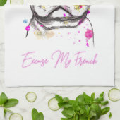 言い訳フランスのおもしろいフランスのだ キッチンタオル (折り畳み)