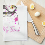 言い訳フランスのおもしろいフランスのだ キッチンタオル (四つ折り)