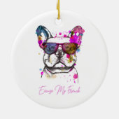 言い訳フランスのおもしろいフランスのだ セラミックオーナメント (裏面)