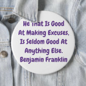 「言い訳素晴らしのことわざ」by b Franklin 缶バッジ (インサイチュ)