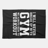 言うおもしろいなトレーニング私は体育館と決して分割しません キッチンタオル (横)