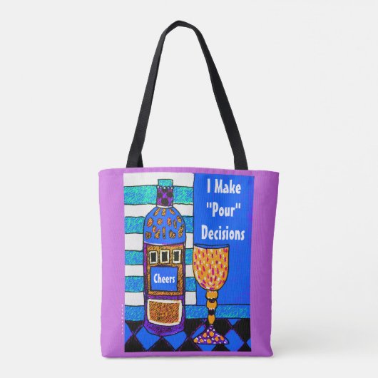 言うおもしろいなワインのトート私は決定のギフトを注ぐために作ります トートバッグ (裏面)