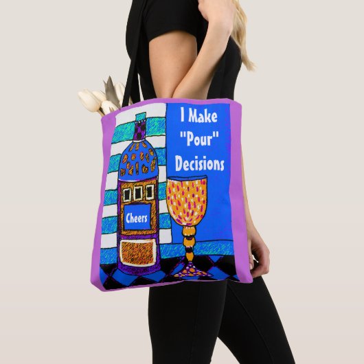 言うおもしろいなワインのトート私は決定のギフトを注ぐために作ります トートバッグ (クローズアップ)