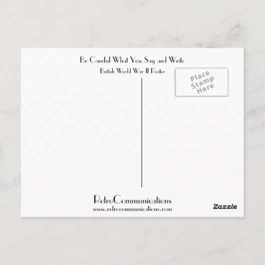 言うことに気を付け書て ポストカード (裏面)