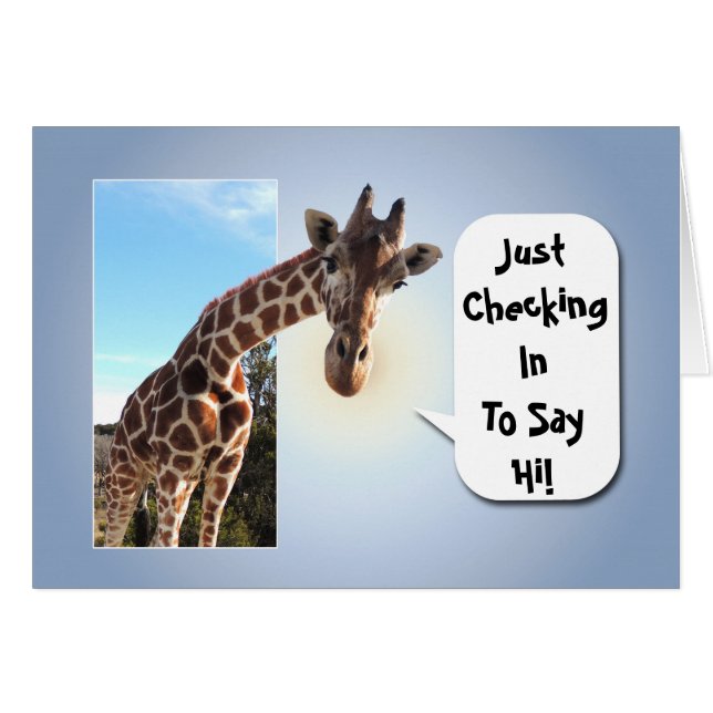 言うためにチェックインしている好奇心が強いキリンちょうどこんにちは (正面横)