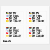 言うゲイ言うトランス言う愛は平等と言う 長方形シール (シート)