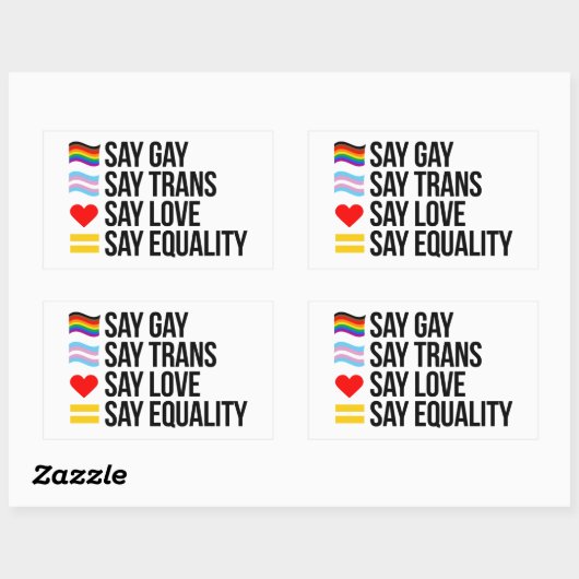 言うゲイ言うトランス言う愛は平等と言う 長方形シール (シート)