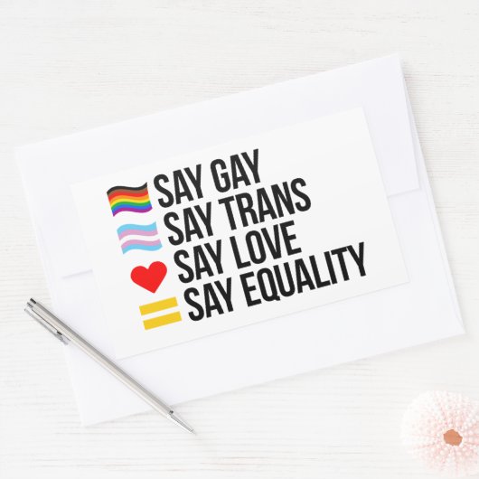 言うゲイ言うトランス言う愛は平等と言う 長方形シール (封筒)