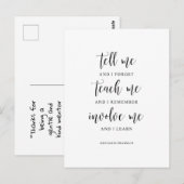 言って聞かせても私は忘れる、ベンジャミン・フランクリンの引用 ポストカード (正面/裏面)