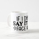 言もしわん顔が コーヒーマグカップ (正面左)