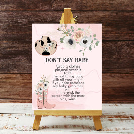 言わないベビーウェスタン女性のカーボーイロデオ ポスター