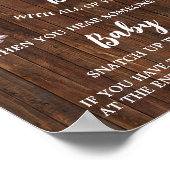 言わないベビークロースピンオウム女性のカーボーイシャワーゲーム ポスター (角)