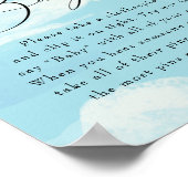 言わないベビーゲーム空の雲ブルーベビーシャワー ポスター (角)