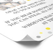 言わないベビーゲーム黄色い象の赤ちゃんシャワー ポスター (角)