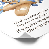 言わないベビーテディベアパイロット赤ちゃんシャワーゲーム ポスター (角)