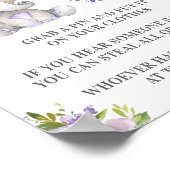 言わないベビーピンゲーム象ベビーガールシャワー ポスター (角)