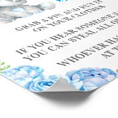 言わないベビーピンゲーム象男の赤ちゃんシャワー ポスター (角)