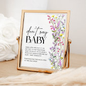 言わないベビーボホワイルドフラワーフローラ赤ちゃんシャワー ポスター