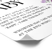 言わないベビーボホワイルドフラワーフローラ赤ちゃんシャワー ポスター (角)