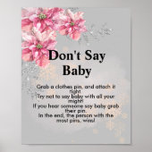 言わないベビー少しスノーフレークのピンクのポインセチア ポスター (正面)