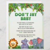 言わないベビー赤ちゃんシャワーゲーム[動物のテーマ] レターヘッド (正面/裏面)