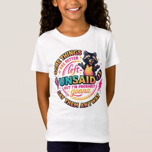 言わぬが花 たぬきの名言 Tシャツ (正面)