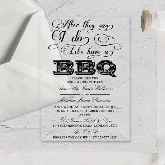 言われたらバーベキューしよう！ アクリル招待状
