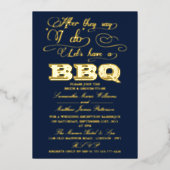 言われたらバーベキューしよう!結婚実在 箔招待状 (正面)