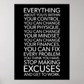 言ストップい訳 – 成功やる気を起こさせる ポスター (正面)