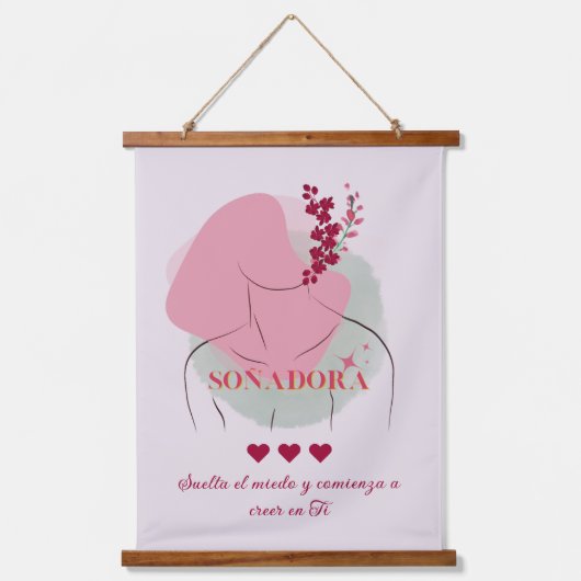 言スペインの語 |感動的引用文ぶら下がったズ 吊り下げ型タペストリー (正面)