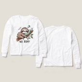 言葉おもしろいアートのユニセックス長 (デザイン 正面＆背面)