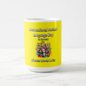 言葉が一致する。母語の日。 コーヒーマグカップ (中央)