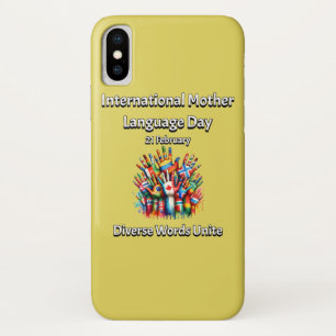 言葉が一致する。母語の日。 iPhone X ケース
