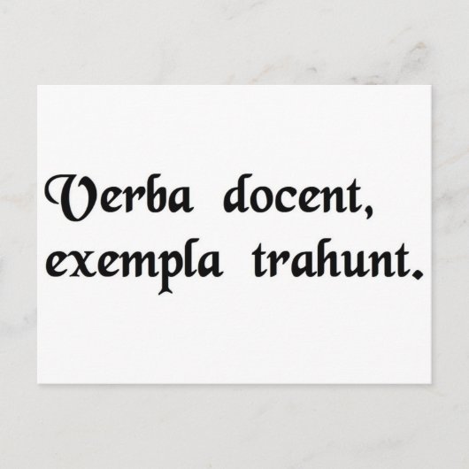 言葉が指示し、例が導く。 ポストカード (正面)