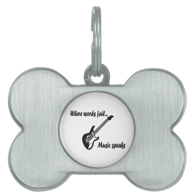 言葉が通じない所、音楽話 ペットネームタグ (正面)