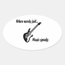 言葉が通じない所、音楽話 楕円形シール