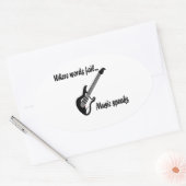 言葉が通じない所、音楽話 楕円形シール (封筒)