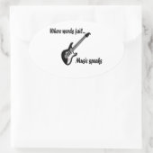 言葉が通じない所、音楽話 楕円形シール (バッグ)