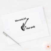 言葉が通じない所、音楽話 長方形シール (封筒)